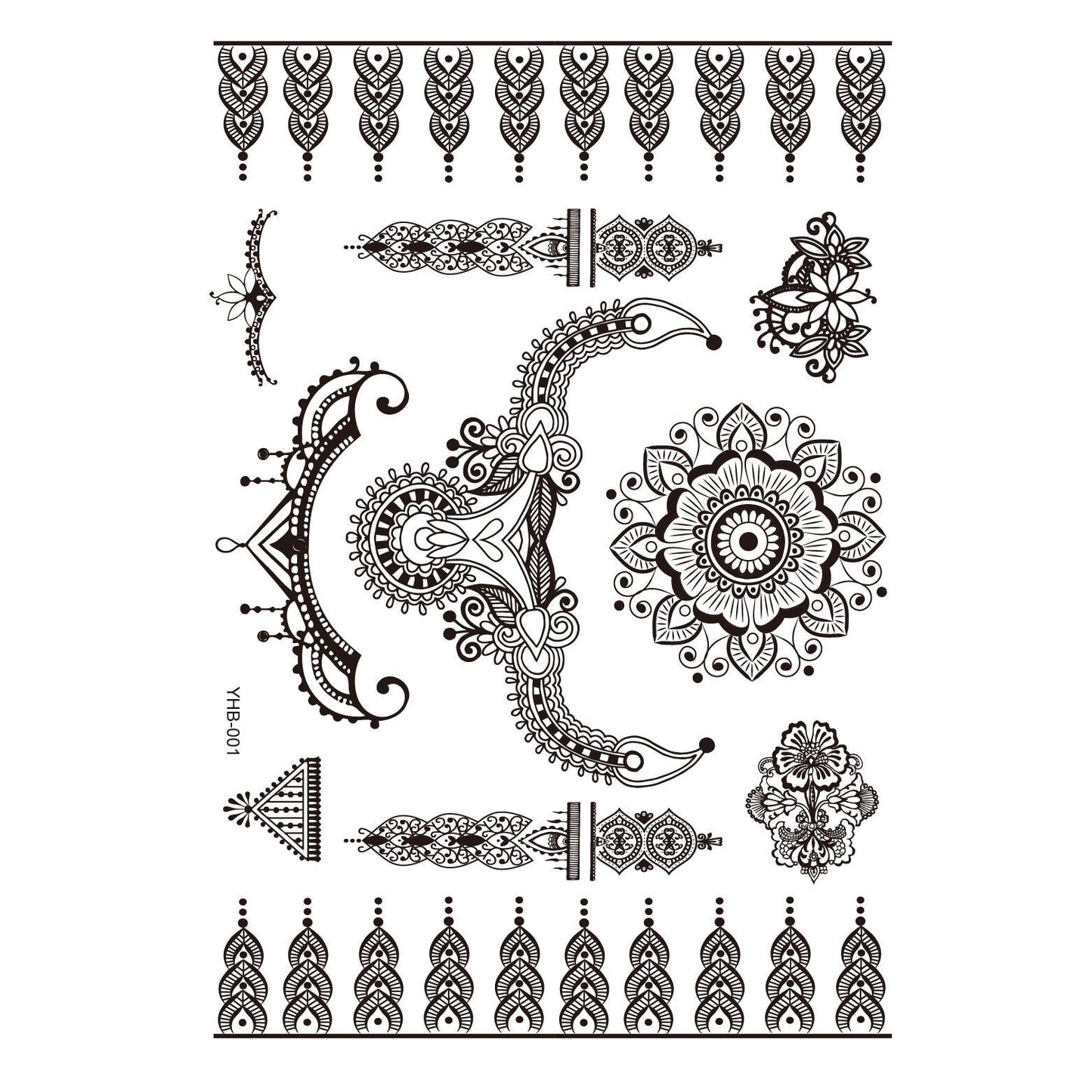 10Pcs/Set Women Bridal Makeup Tattoo Stickers Lace Tattoo Stickers