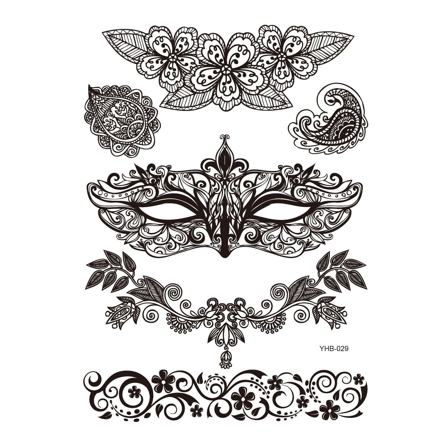 10Pcs/Set Women Bridal Makeup Tattoo Stickers Lace Tattoo Stickers