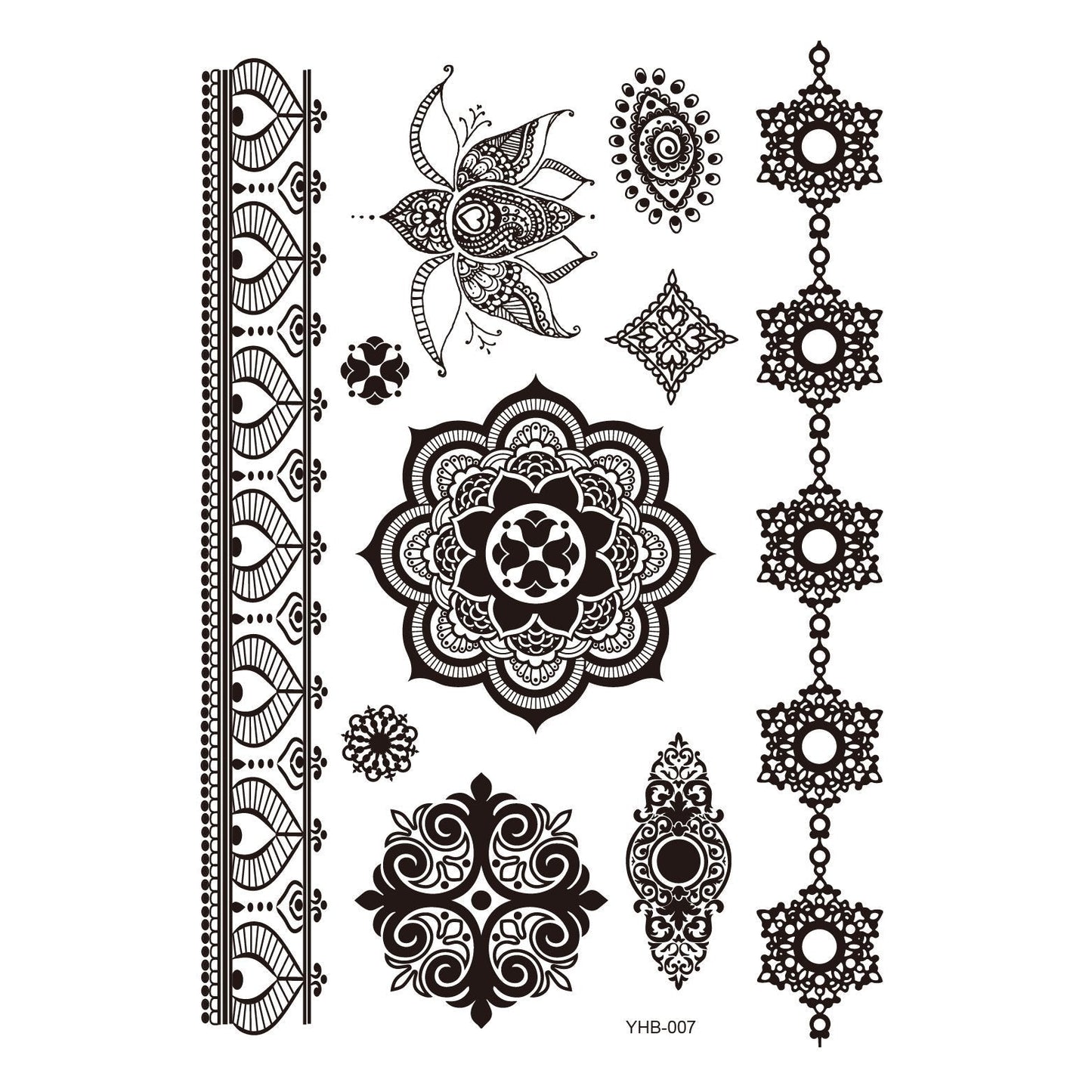 10Pcs/Set Women Bridal Makeup Tattoo Stickers Lace Tattoo Stickers