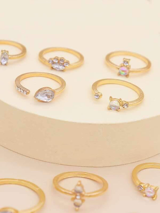 12pcs Rhinestone Decor Ring - INS | Online Fashion Free Shipping Clothing, Dresses, Tops, Shoes