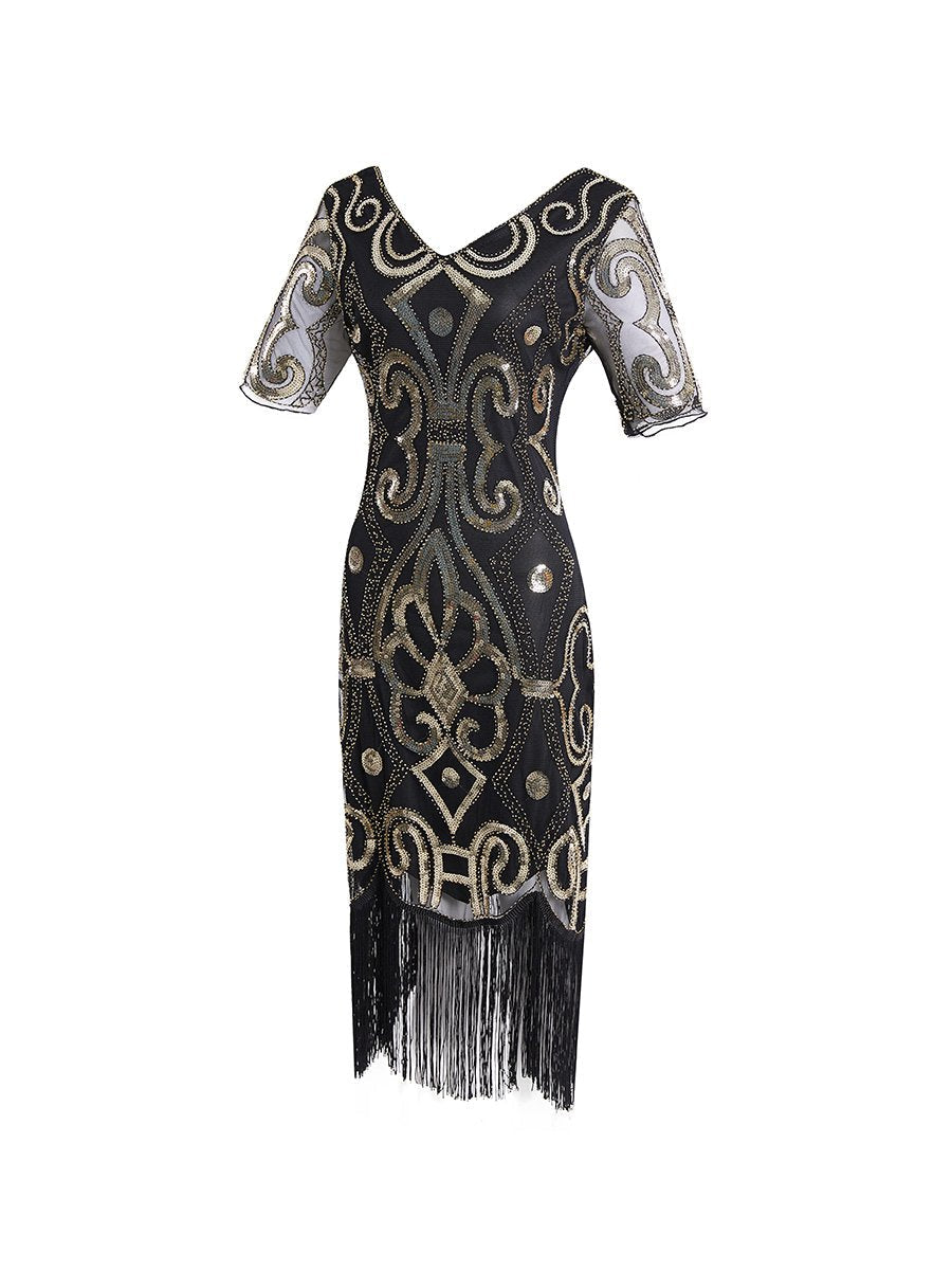 1920 Dress Vintage Fringed Design Handmade Beaded Party Dress