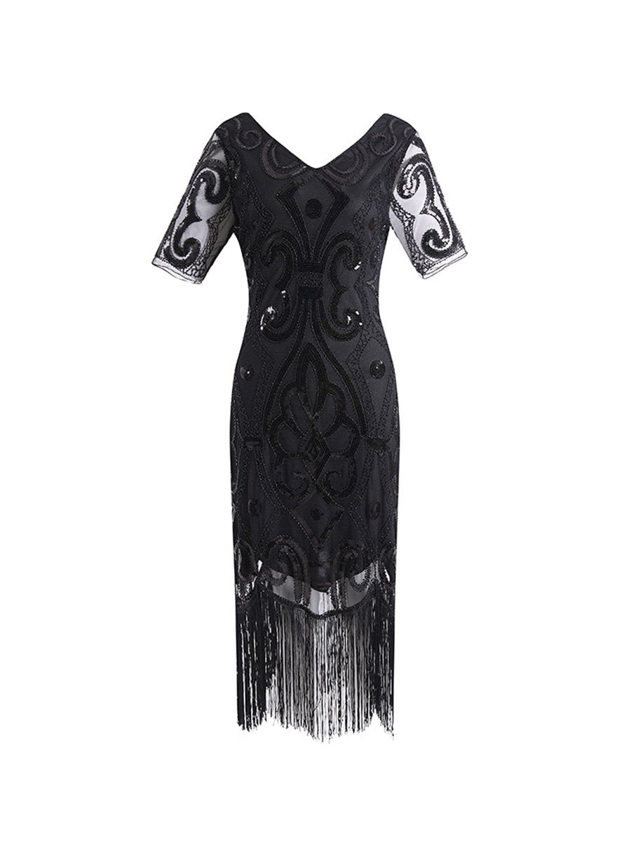 1920 Dress Vintage Fringed Design Handmade Beaded Party Dress