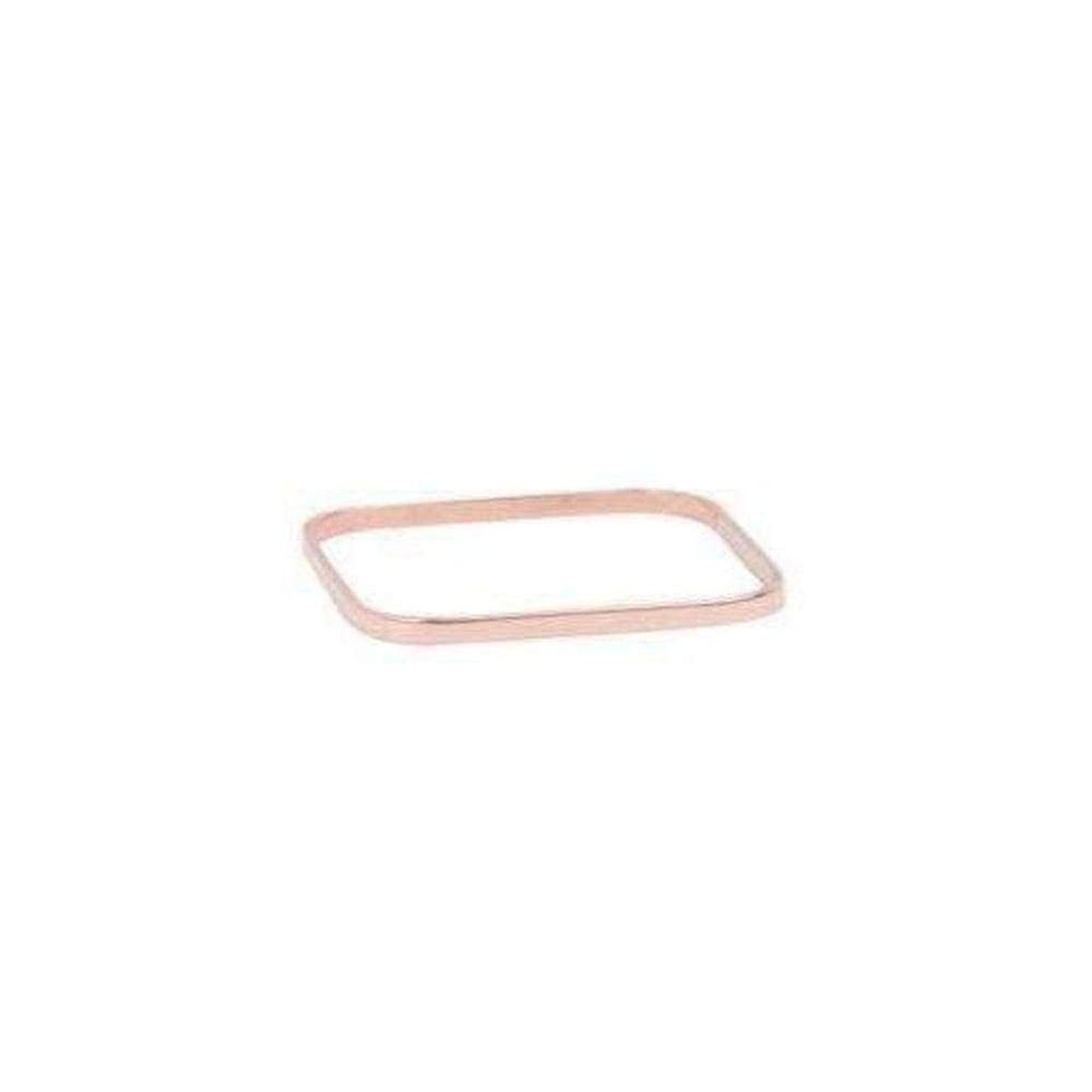 18K Rose Gold Thin Square Ring